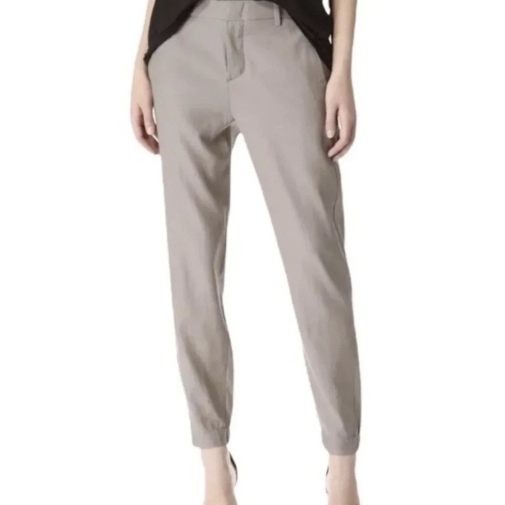 Vince Cupro-Cotton Blend Tapered Trouser Joggers Mushroom Tan Size 8